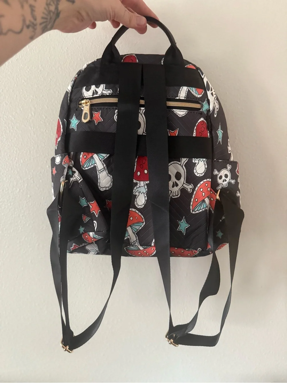 Mushroom & Skull Mini Backpack